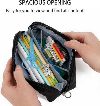 Pencil Case,Large Opening Pencil Pouch,Zipper Closure,Portable Stationery Organizer pencil bag,Office Travel Multi-Purpose Bag