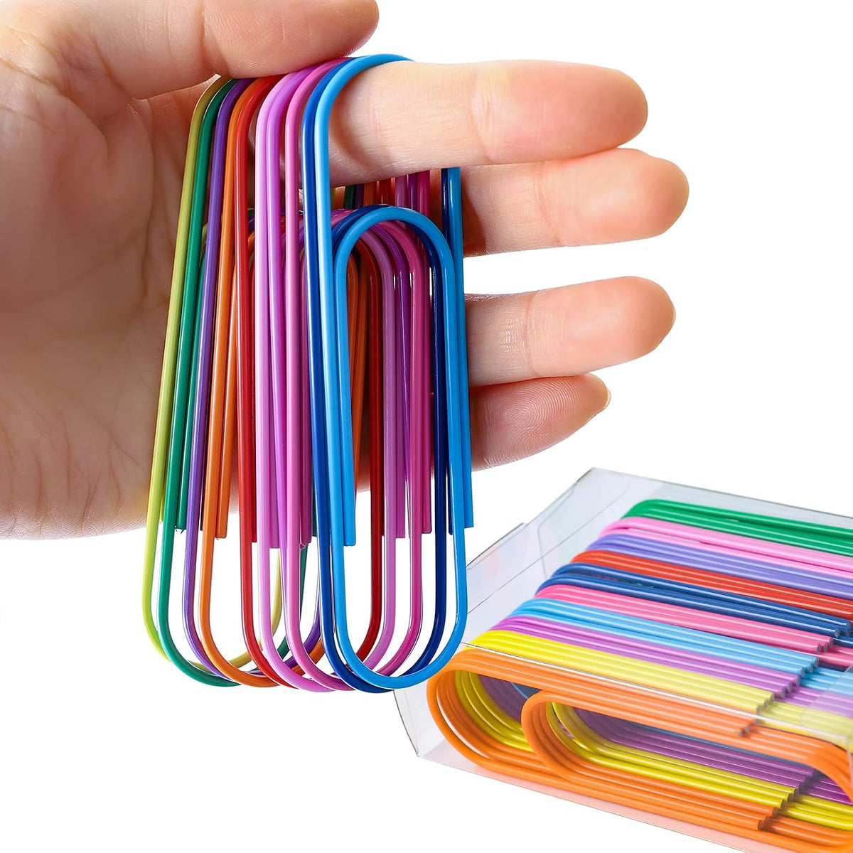 Timenu 4 Inch Jumbo Paper Clips, Large Colored Paper Clips, 40 Pack