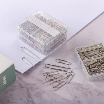 FUDAO FAMILY Paper Clips Assorted Sizes, Large and Small Paper Clips, Paper Clip, Paperclips, Pack of 3 Boxes of 100 Clips Each (300 Clips Total)