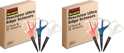 Scotch Brand Precision Ultra Edge Scissors, 8 Inch, 3-Pack