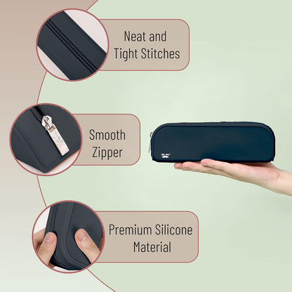 Mr. Pen- Silicone Pencil Case, Aesthetic Pencil Bag for Women, Makeup Pouch