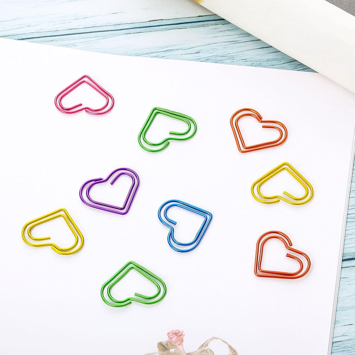 Frienda 105 Pieces Fun Heart Paper Clips, Fancy Office Supplies