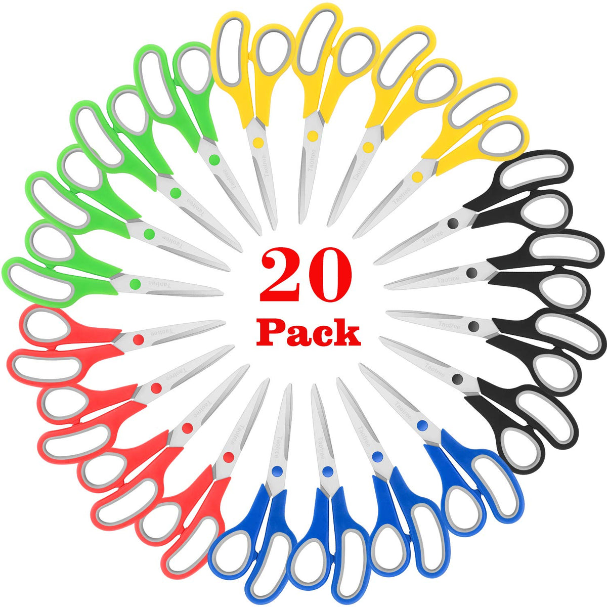 Scissors for Office, Taotree 8"Scissors All Purpose Bulk Set of 5-Pack