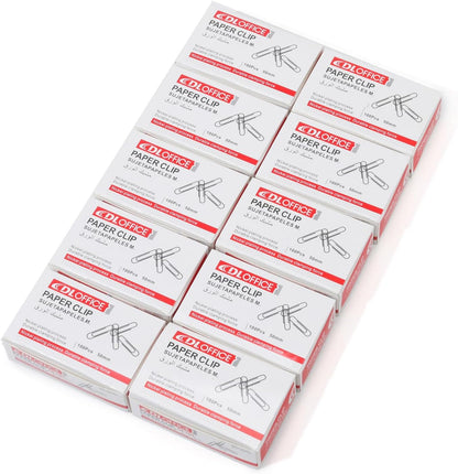 Jumbo Paper Clips,1000 Pcs (10×100),Silver 2.0IN,for Office & School Use
