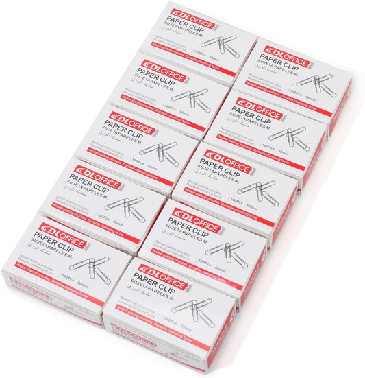 Jumbo Paper Clips,1000 Pcs (10×100),Silver 2.0IN,for Office & School Use