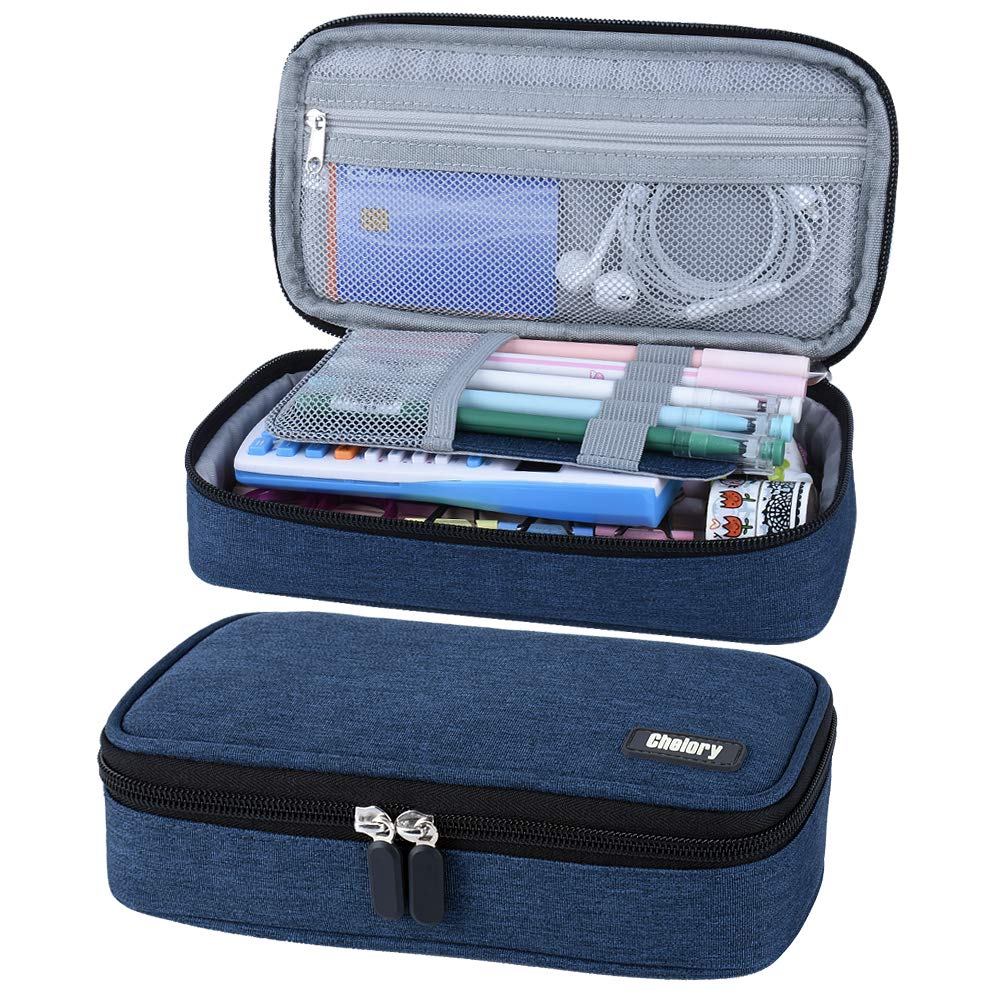 Chelory Big Capacity Pencil Case Large Pencil Bag Pouch Pen Case Pencil Marker Holder Stationery Storage Makeup Bag for Office Supplies Adults