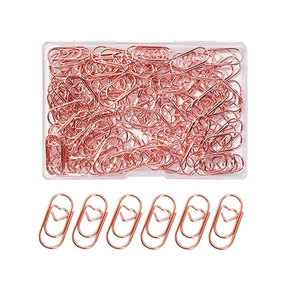 100 Pack Love Heart Shaped Paper Clips, Mini Paperclips Papers