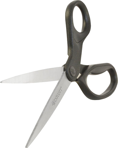 Westcott 16451 8-Inch KleenEarth Recycled Scissors For Office and Home, Black