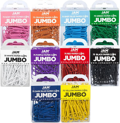 JAM PAPER Colorful Standard Paper Clips - Regular 1 Inch - Orange Paperclips - 100/Pack
