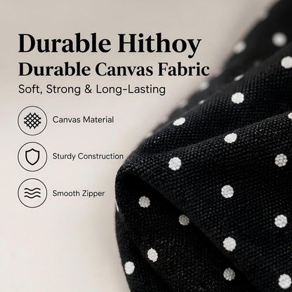 Polka Dot Canvas Pouch, Aesthetic Polka Dot Canvas Case for Daily Item