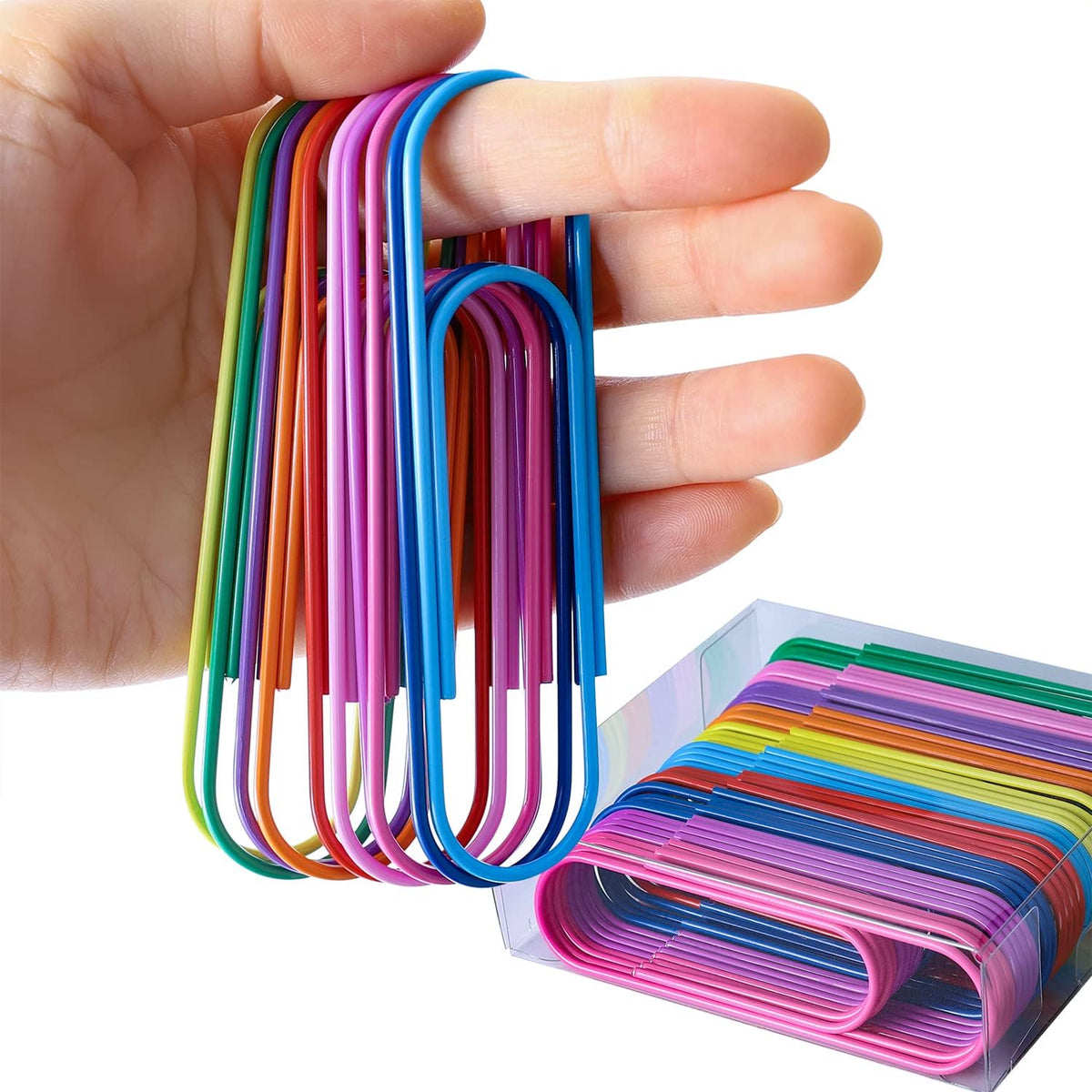 Timenu 4 Inch Jumbo Paper Clips, Large Colored Paper Clips, 40 Pack
