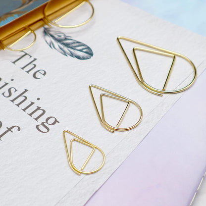 DEEDYGO 250 PCS Gold Paper Clips, Teardrop Paperclips, 1 Inch