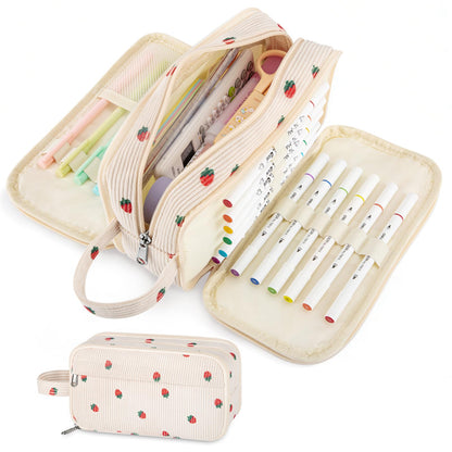 Cute Big Pencil Case Pouch Bag Strawberry for Teen Girls Boy Gift