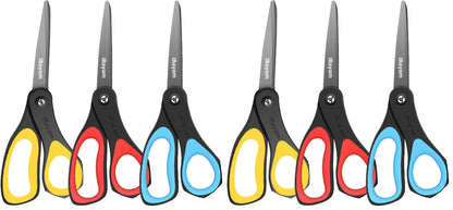 iBayam 8.5" Scissors All Purpose, 2.5mm Sharp Blade, 3 Cute School Office