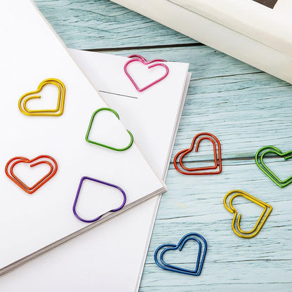 Frienda 105 Pieces Fun Heart Paper Clips, Fancy Office Supplies