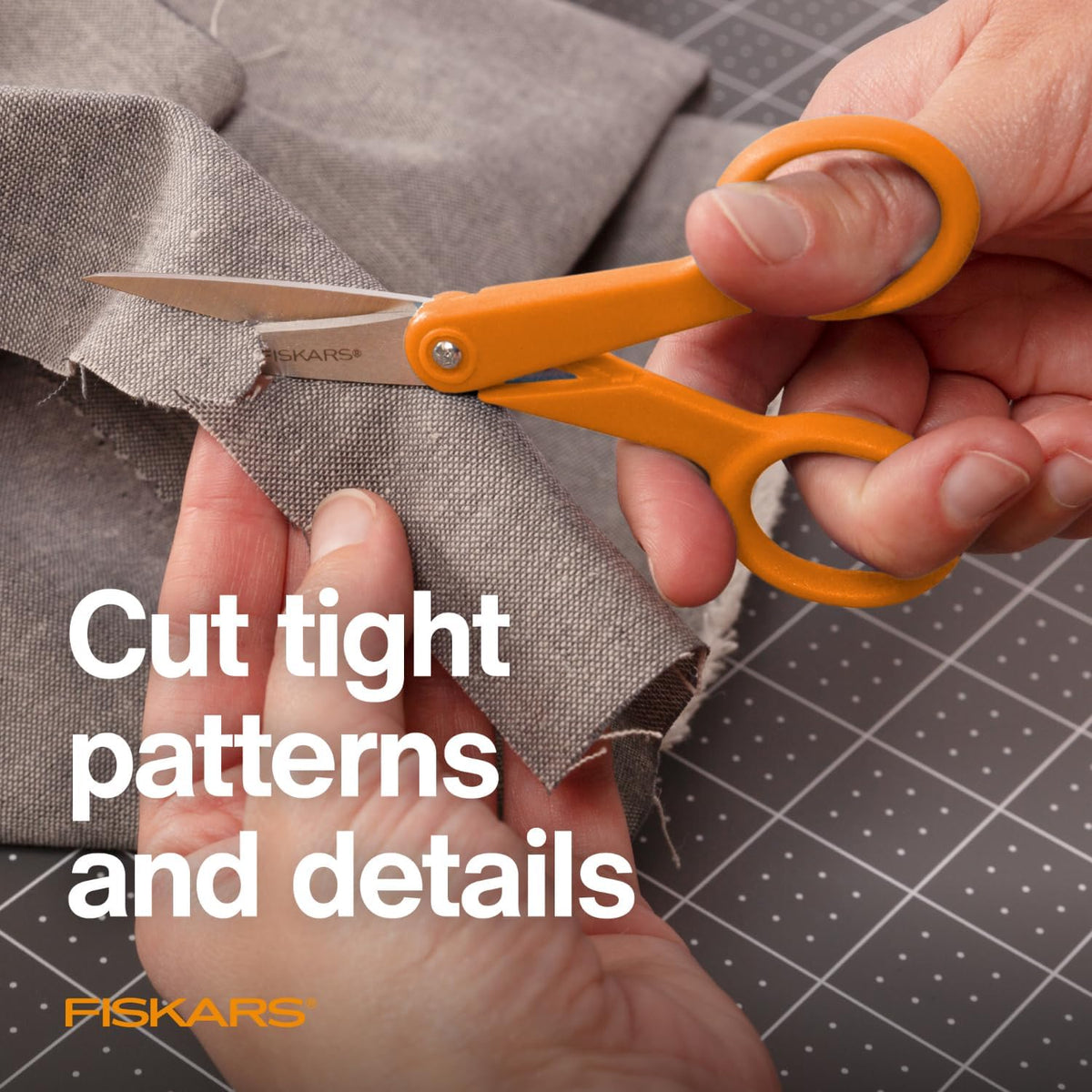 Fiskars 5" Orange-Handled Micro-Tip Fabric Scissors, No. 5