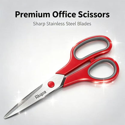 Black 6 Scissors Pack, Rkqoa 8" All Purpose Sharp Scissor for Everyday Use