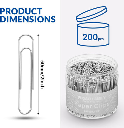 Jumbo Paper Clips, 2 Inch Paper Clip, 200 pcs Large Paperclips