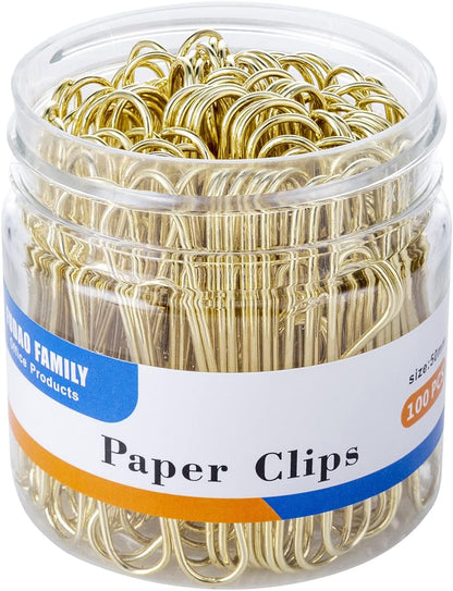 Large Paper Clips, Gold Paper Clips, 2 Inch Paper Clip, Jumbo Paperclips 100/Pack