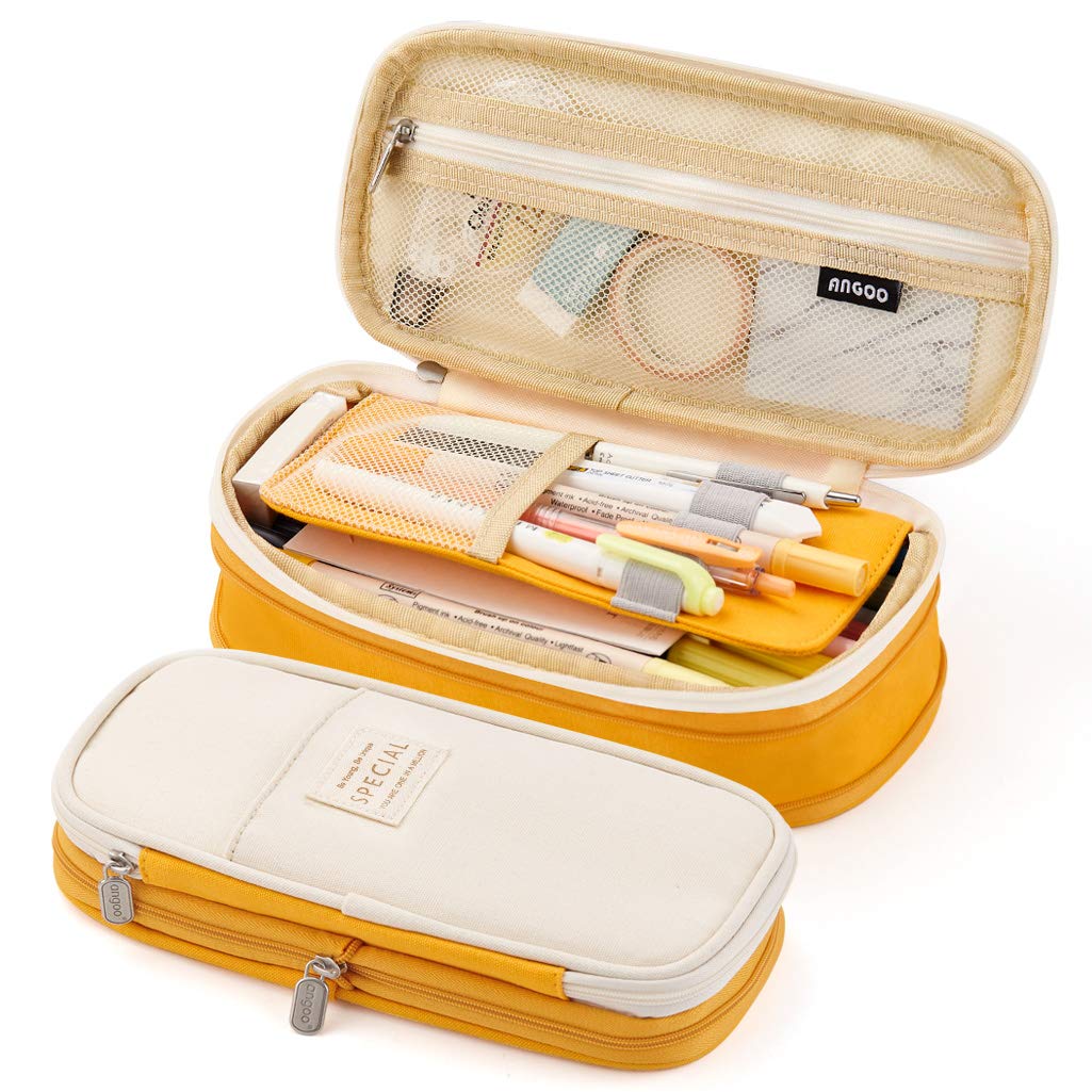 EASTHILL Big Capacity Pencil Pen Case Office College School Large Storage High Capacity Bag Pouch Holder Box Organizer Blue (Cyan)
