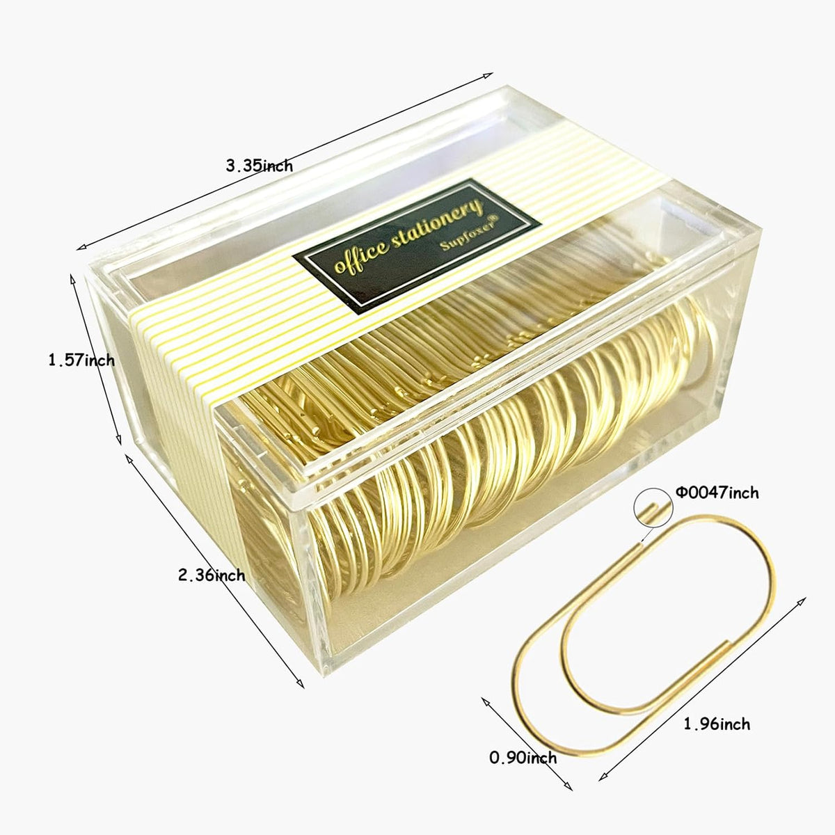 Gold Large Paper Clips, 50pcs 50mm/1.97" Oversized Jumbo Wide Planner Giant Paper Clip Non Skid Smooth Finish Steel Wire Office Supply Invitation Accessories (Gold)