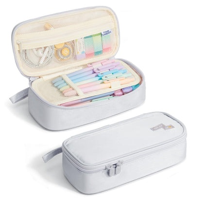 Four Candies Large Pencil Case, 5 Compartments Canvas Pen Organize