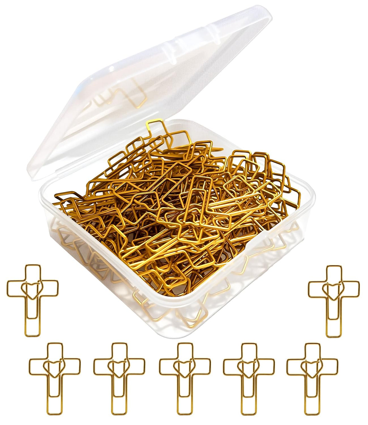 Gold Teardrop-Shaped Paper Clips, 1inch, 200 Pcs