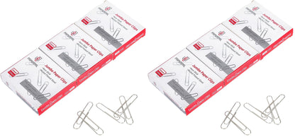 PAPERPAL Paperclips for Office School & Personal Use, #1 Nonskid Paper Clip (1-2/7"), 600 Medium Paper Clips (6 Boxes of 100 Each), Silver