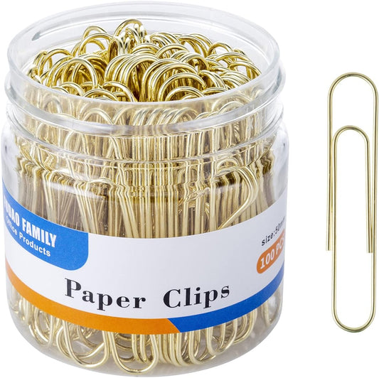 Large Paper Clips, Gold Paper Clips, 2 Inch Paper Clip, Jumbo Paperclips 100/Pack