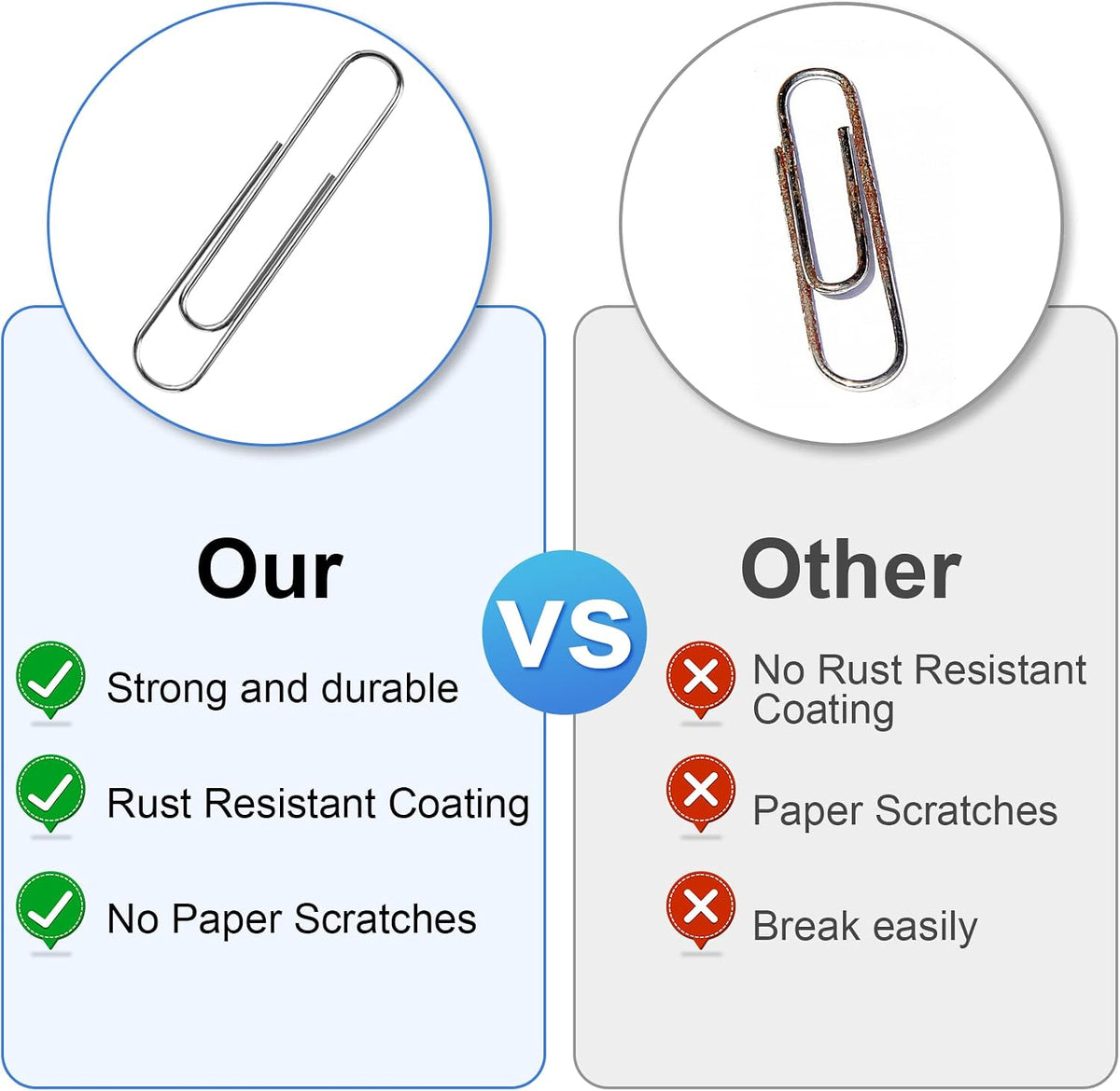 280 Pcs Large Paper Clips, 2 Inch Jumbo Paper Clips, Silver Paperclips, Stainless Steel Large Paperclips Office for Teacher Supplies School Supplies