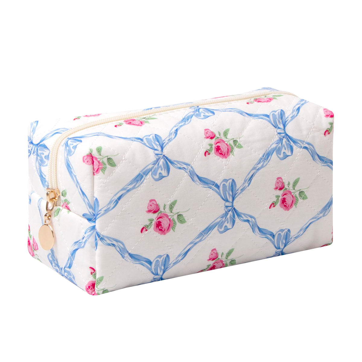 Pencil Case Office College School Storage Bag Pouch Holder Box Organizer Makeup Pouch Cosmetic Bag Aesthetic Cute Pen Case for Girls Boys Kids (Pink floral prints)