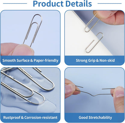 800 PCS Medium Paper Clips #1, Smooth Paperclip for Office & School, 1.3 in
