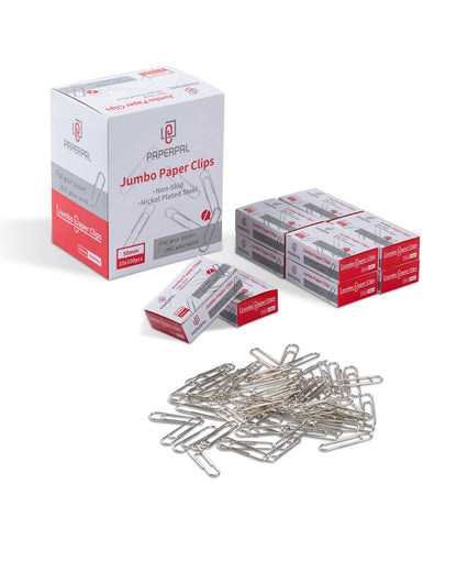 PAPERPAL Paperclips for Office School & Personal Use, #1 Nonskid Paper Clip (1-2/7"), 2000 Medium Paper Clips (20 Boxes of 100 Each), Silver