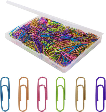 Ufmarine Paper Clips, Medium Paper Clips, 480 Pcs Colored Paperclips 1.3 inch for Office Supply