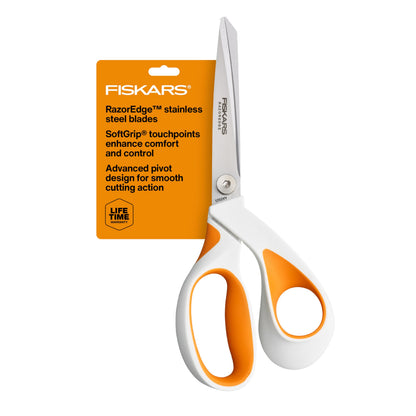 Fiskars 8" RazorEdge Fabric Scissors, Heavy Duty & Sharp Fabric Shears