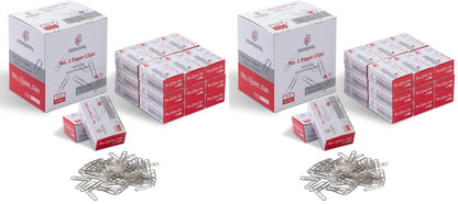 PAPERPAL Paperclips for Office School & Personal Use, #1 Smooth Paper Clip (1-2/7"), 600 Medium Paper Clips (6 Boxes of 100 Each), Silver