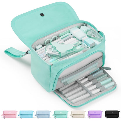 Sooez Super Large Pencil Case, Big Capacity Pencil Bag with 3 Compartments