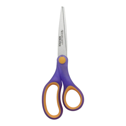 Westcott School Scissors for Kids Ages 12 and Up - Back to School Essentials and Classroom Supplies - 7-Inch Pointed Student Scissors - for Right- or Left-Handed Use - Red/Gray - 2 Pack