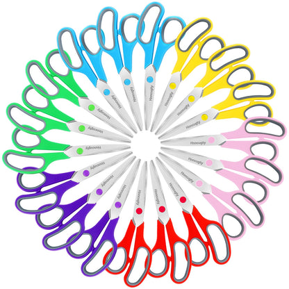 Scissors for Office School Supplies, Hnncugty 8"Scissors All Purpose 6 Pack