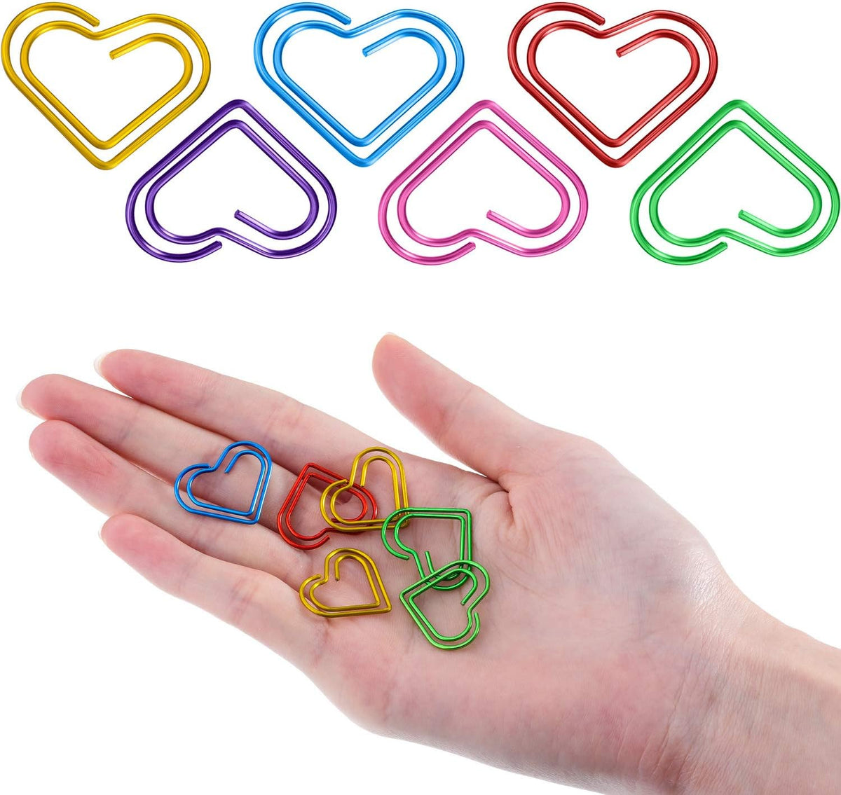 Frienda 105 Pieces Fun Heart Paper Clips, Fancy Office Supplies