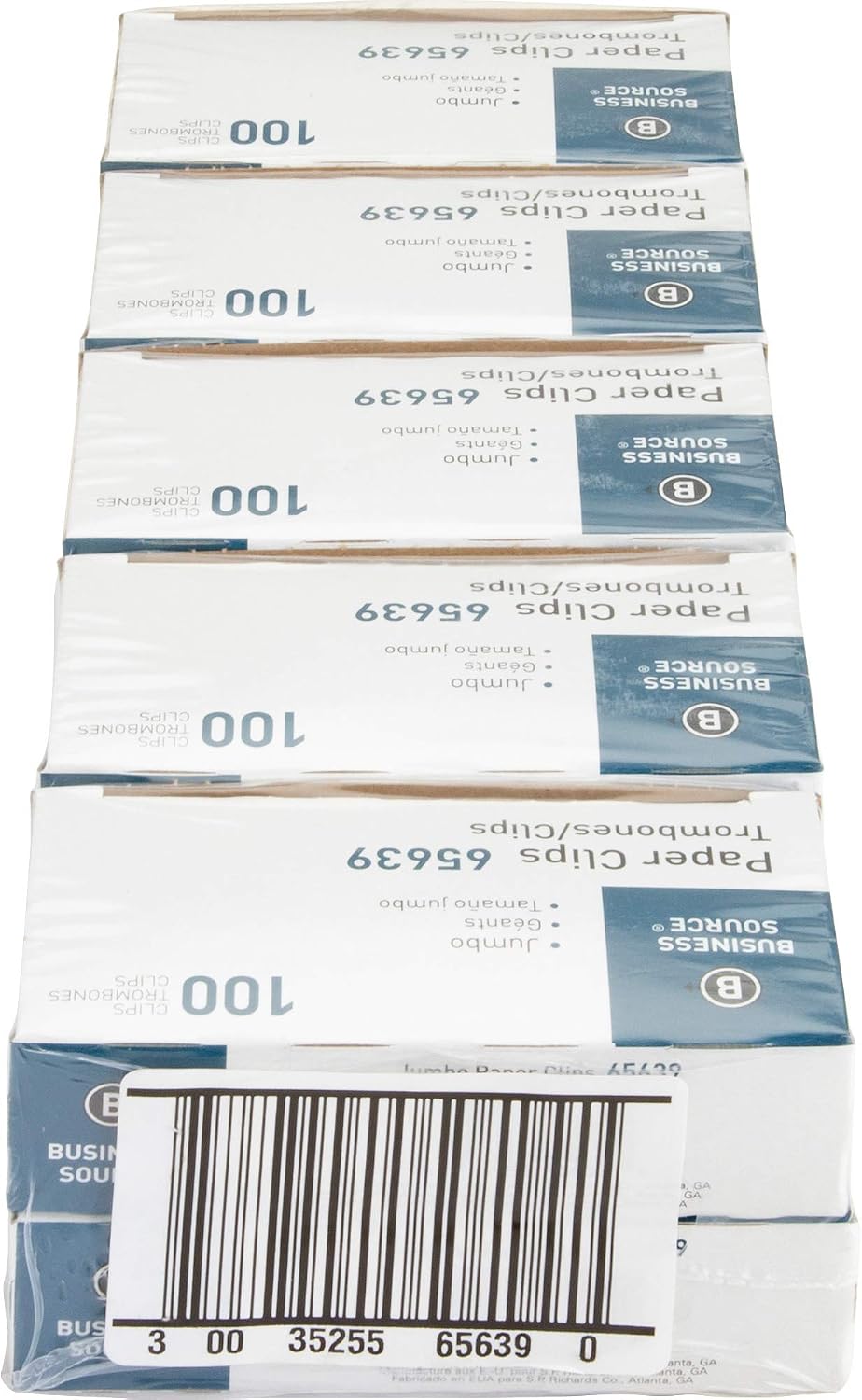 Business Source Jumbo Paper Clips, Steel Wire, 0.041 Gauge, 100 Count, Pack of 10 (1000 Total Paper Clips)