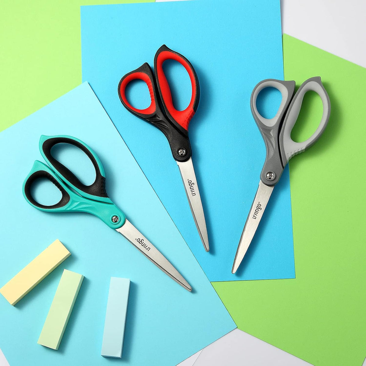 LIVINGO 3 Pack 8.5" Sharp Scissors All Purpose for Cutting Fabric Paper