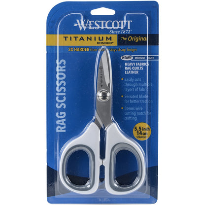 Westcott 5-Inch Micro-Tip Fabric Scissors with Titanium-Bonded Blades - Craft Scissors for Paper and Fabric, Sewing, and More
