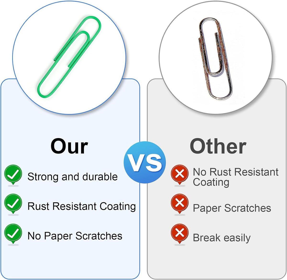 320 Pcs Large Paper Clips, 2 Inch Jumbo Paper Clips, Colorful Coated Paperclips, Heavy Metal Paperclips Office for Teacher Supplies School Supplies