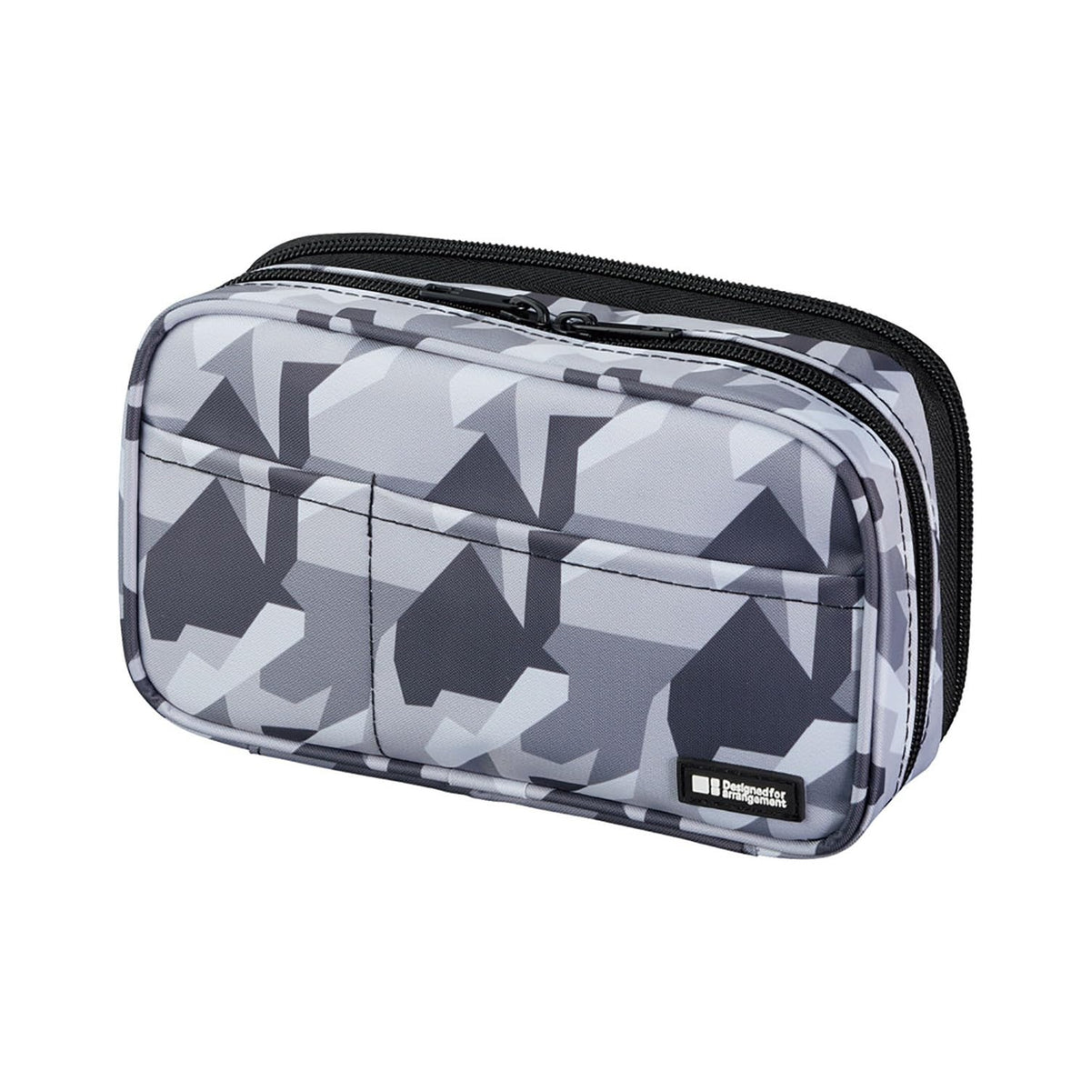 LIHIT LAB Large Capacity Zipper Pencil Case For School Office College, Big Capacity 4 Compartments Pencil Bag Holder Adults Teen Boys Girls, Travel Cosmetics Storage, Black (A7551-24)