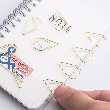 VENCINK 300 Pcs Gold Paper Clips Teardrop Cute Paperclips