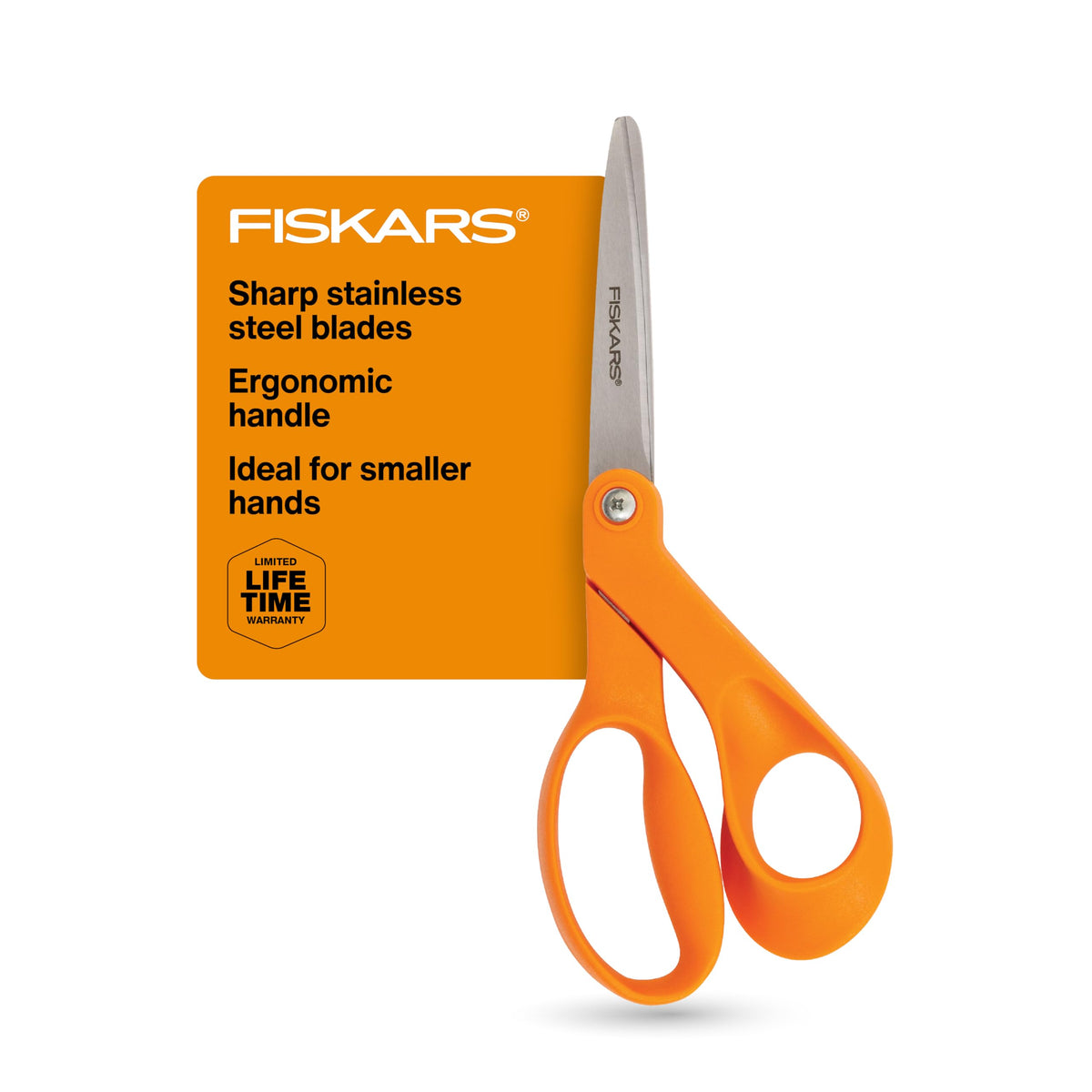 Fiskars 8" Original Orange-Handled Craft & Fabric Scissors, All Purpose