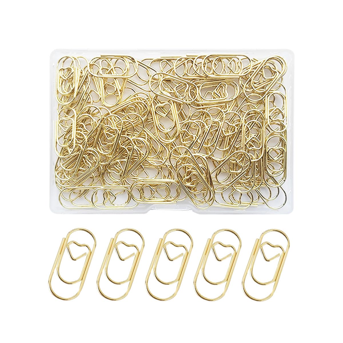 100 Pack Love Heart Shaped Paper Clips, Mini Paperclips Papers