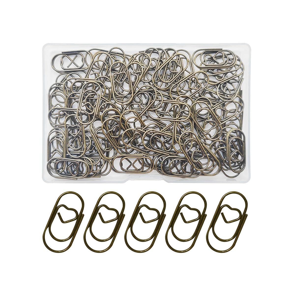 100 Pack Love Heart Shaped Paper Clips, Mini Paperclips Papers