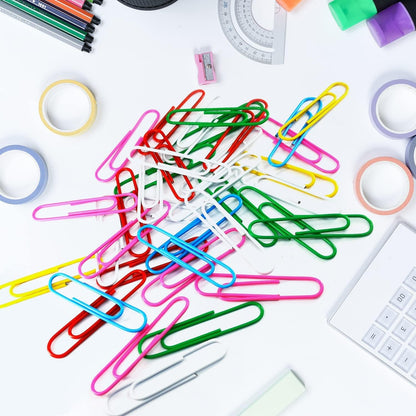 Paper Clips, 100Pcs 2 Inch Large Paperclips Assorted Color